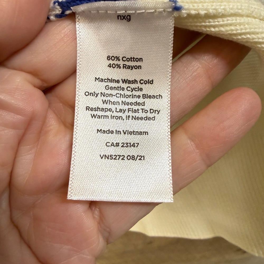 Talbots Vneck Multi Colored Striped Button Front … - image 3